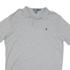 POLO RALPH LAUREN Mens Grey Short Sleeve Plain XL Cotton Blend Polo Shirt Casual