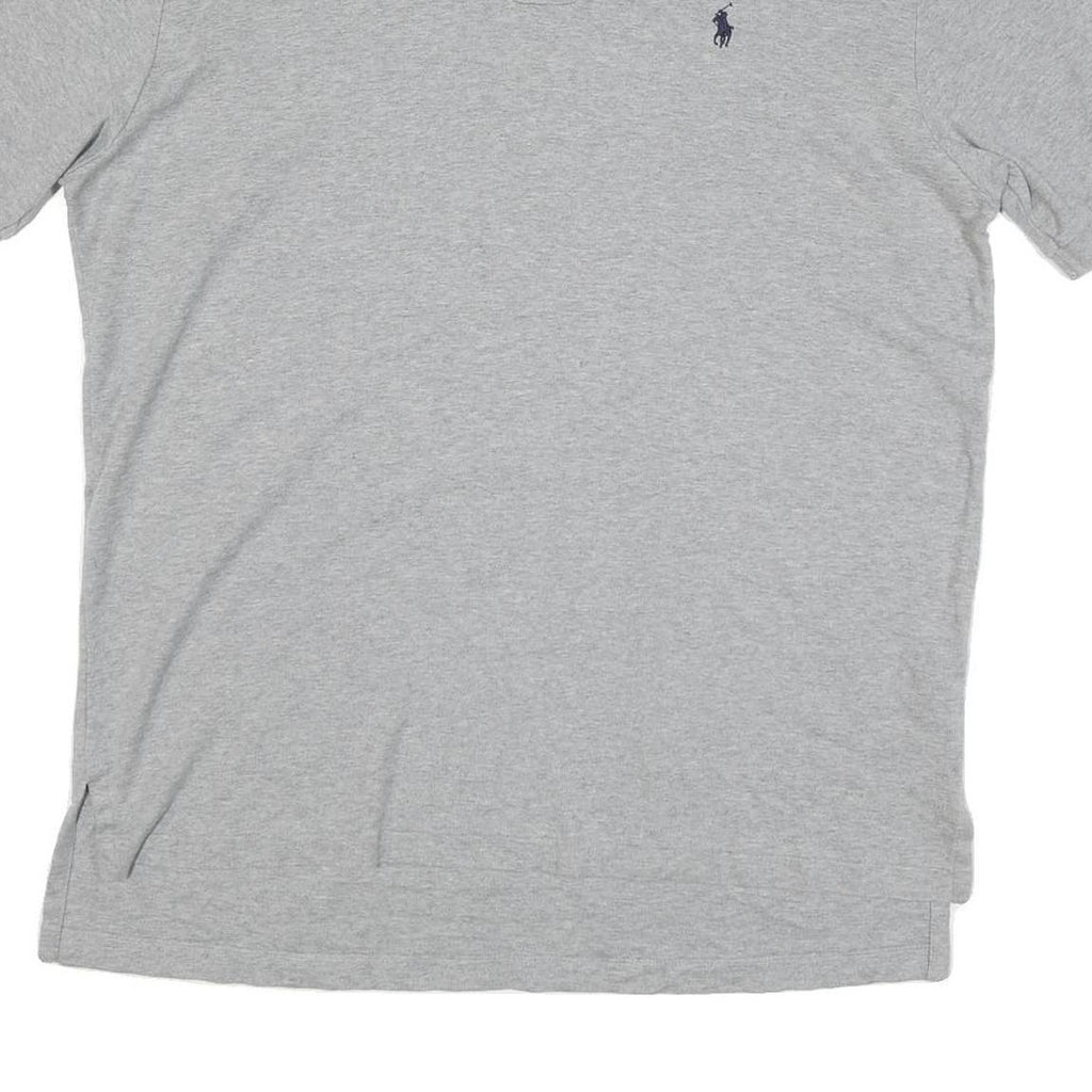 POLO RALPH LAUREN Mens Grey Short Sleeve Plain XL Cotton Blend Polo Shirt Casual