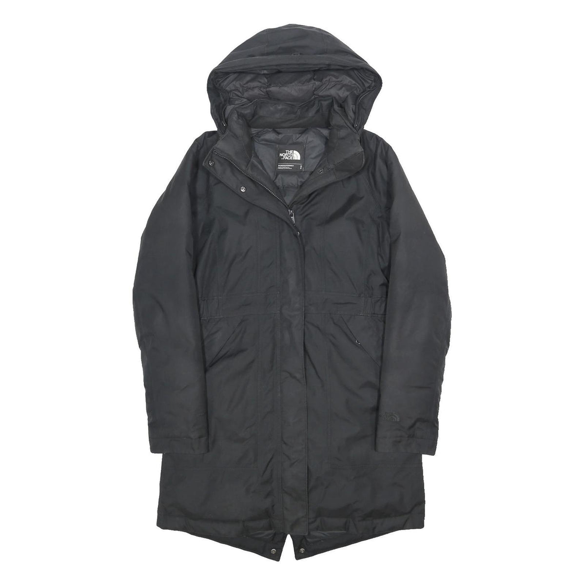 THE NORTH FACE Womens Black Outdoor Jacket S Cotton Blend Zip Hooded Plain