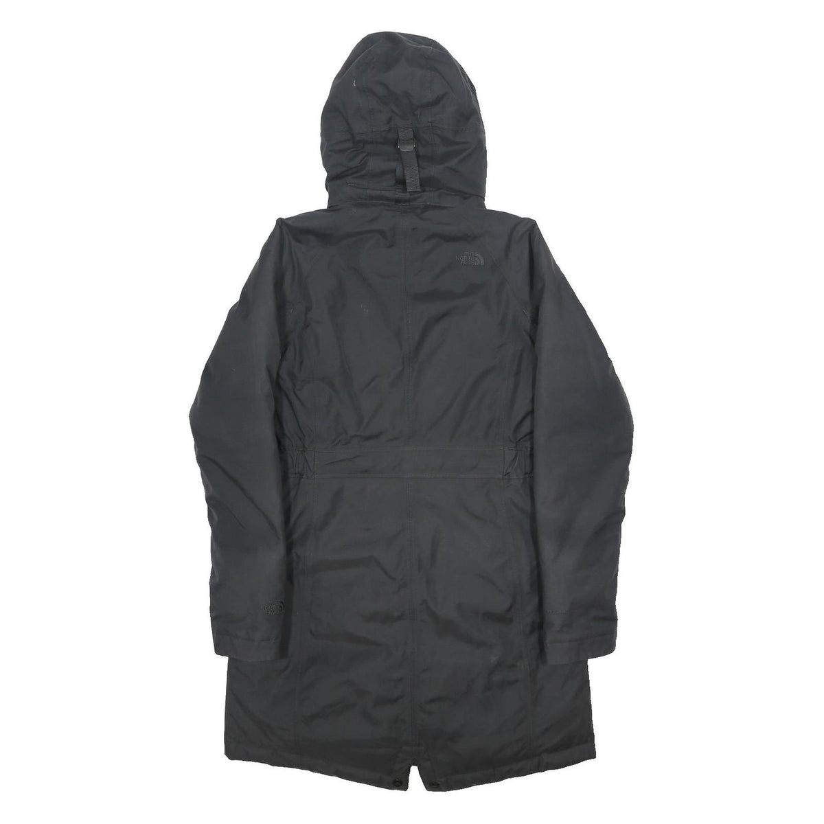 THE NORTH FACE Womens Black Outdoor Jacket S Cotton Blend Zip Hooded Plain