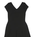 LAUREN RALPH LAUREN Womens Black Fit & Flare Polyester Dress S V-Neck Cap Sleeve