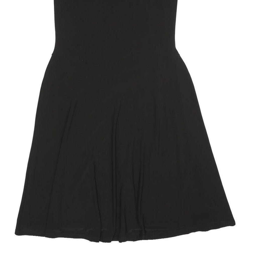 LAUREN RALPH LAUREN Womens Black Fit & Flare Polyester Dress S V-Neck Cap Sleeve