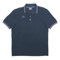 KAPPA Mens Navy Blue Red Stripe Short Sleeve Polo Shirt XL Classic Cotton Blend