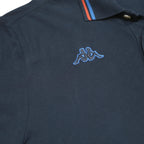 KAPPA Mens Navy Blue Red Stripe Short Sleeve Polo Shirt XL Classic Cotton Blend