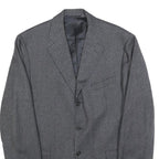 FACONNABLE Mens Grey Wool Blend Coach Jacket M Button Closure Tailored Plain
