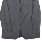 FACONNABLE Mens Grey Wool Blend Coach Jacket M Button Closure Tailored Plain