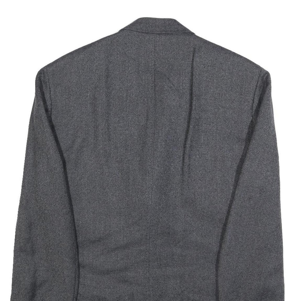 FACONNABLE Mens Grey Wool Blend Coach Jacket M Button Closure Tailored Plain
