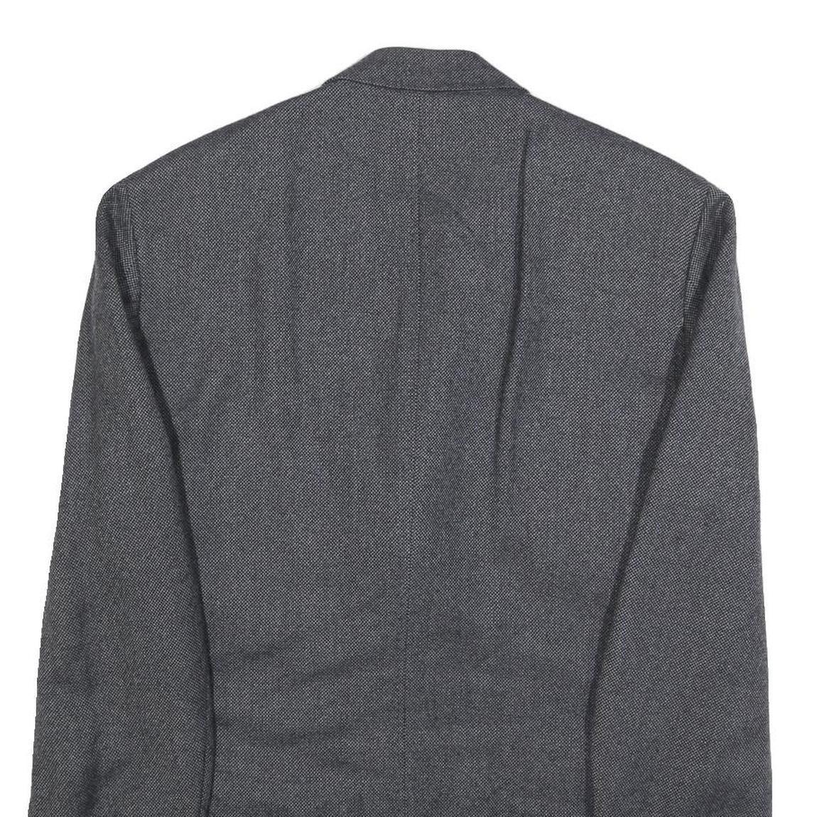 FACONNABLE Mens Grey Wool Blend Coach Jacket M Button Closure Tailored Plain