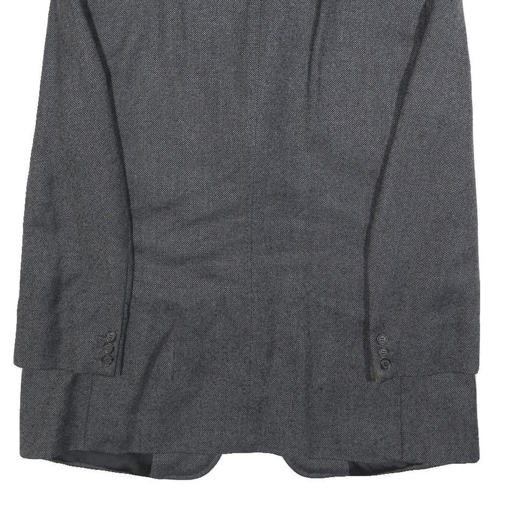 FACONNABLE Mens Grey Wool Blend Coach Jacket M Button Closure Tailored Plain