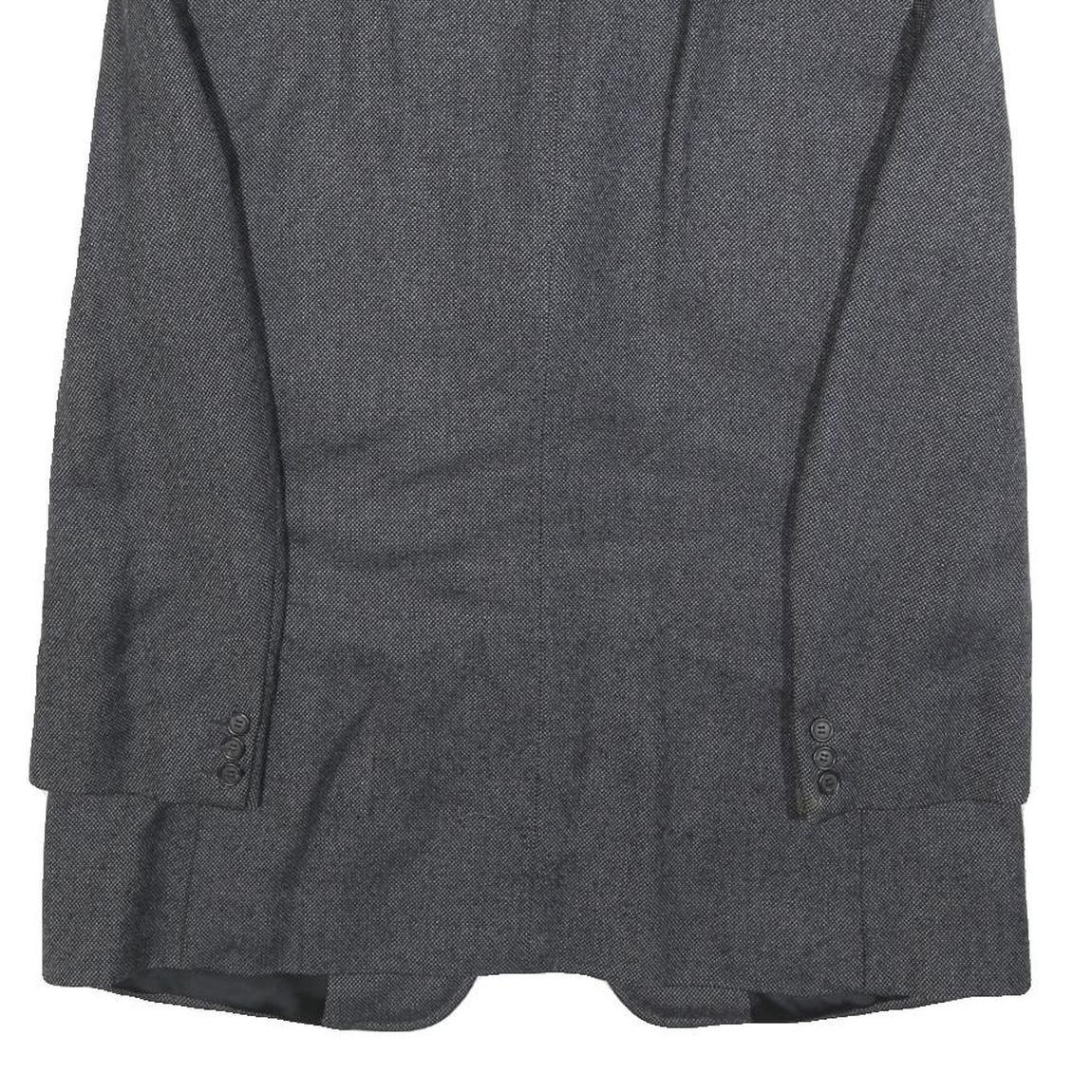 FACONNABLE Mens Grey Wool Blend Coach Jacket M Button Closure Tailored Plain