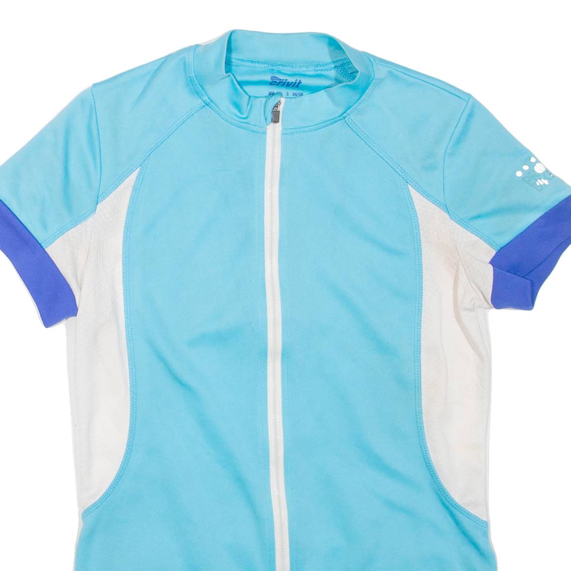 CRIVIT Cycling Womens T-Shirt Blue Full Zip S