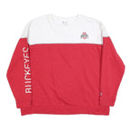 CHAMPION Mens Red & White Ohio State Crew Neck L Sweatshirt Rugby Style