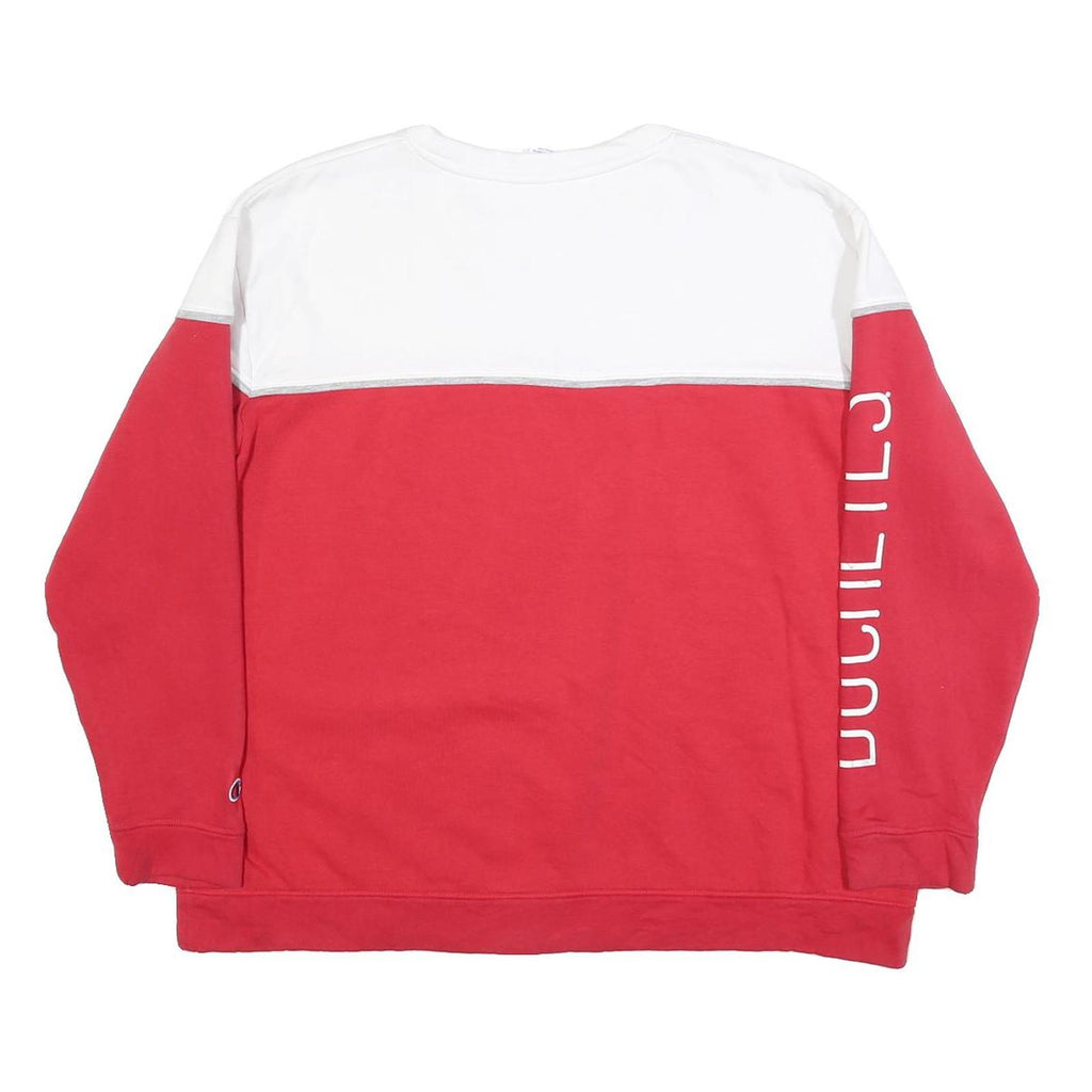 CHAMPION Mens Red & White Ohio State Crew Neck L Sweatshirt Rugby Style