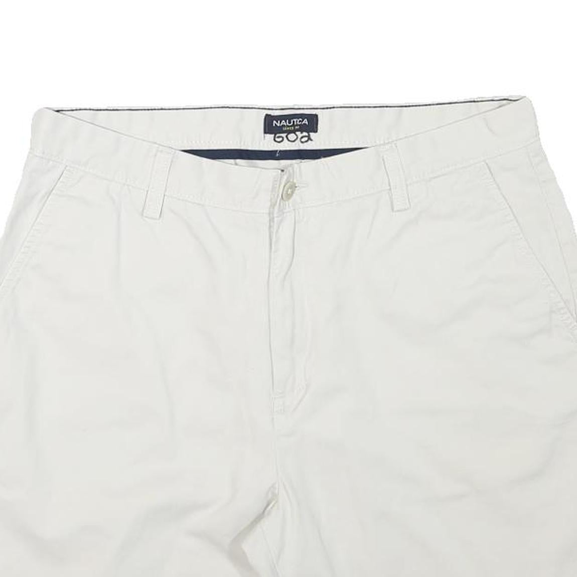 NAUTICA Mens White Casual Cotton Blend Shorts XL W36 Classic Fit Summer