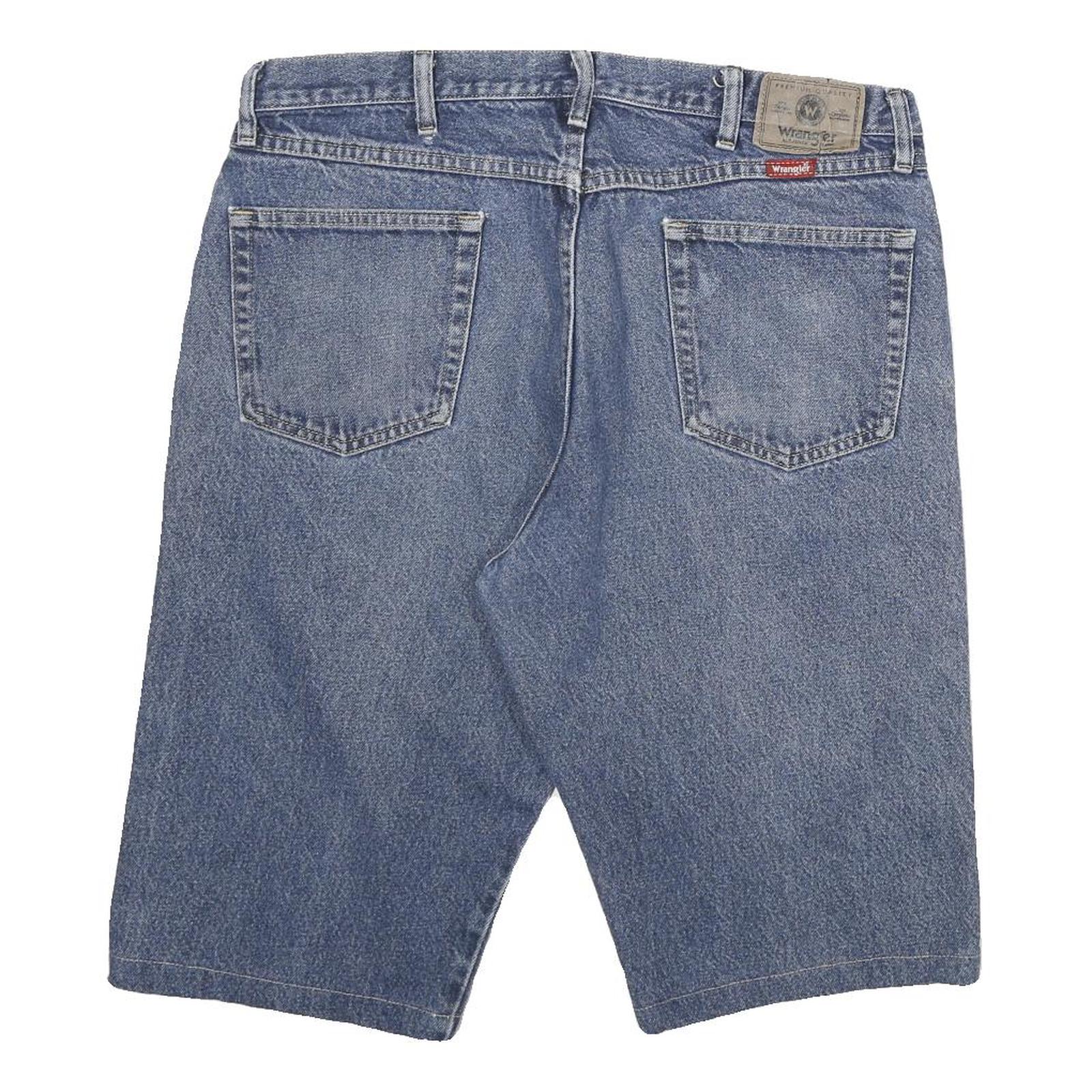 WRANGLER Mens Denim Blue Casual Shorts 2XL W36 Cotton Blend Classic Fit