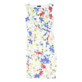 PHASE EIGHT Womens White Floral Sleeveless Bodycon Woven Midi Dress M Summer
