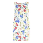 PHASE EIGHT Womens White Floral Sleeveless Bodycon Woven Midi Dress M Summer