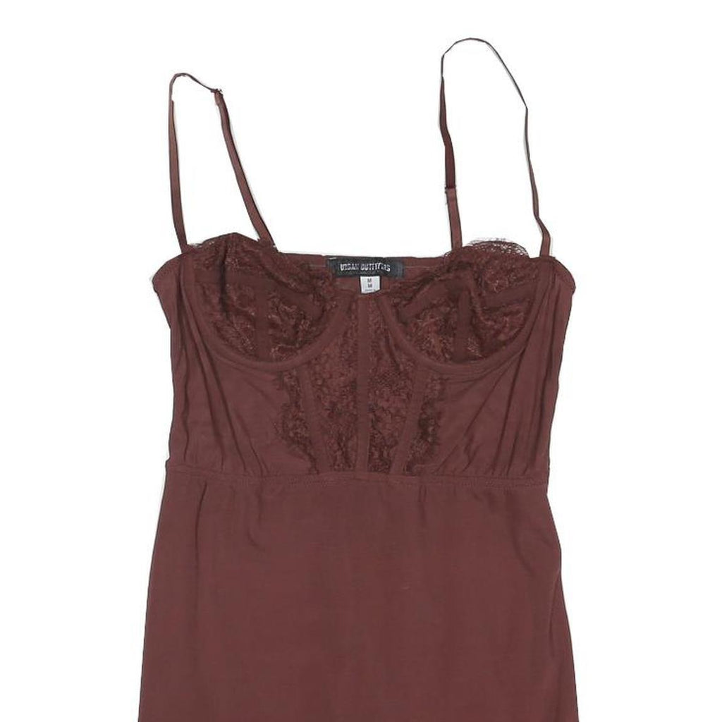 URBAN OUTFITTERS Womens Maroon Lace Trim Camisole Top Sleeveless M Lightweight