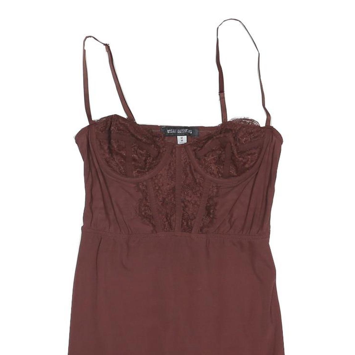URBAN OUTFITTERS Womens Maroon Lace Trim Camisole Top Sleeveless M Lightweight