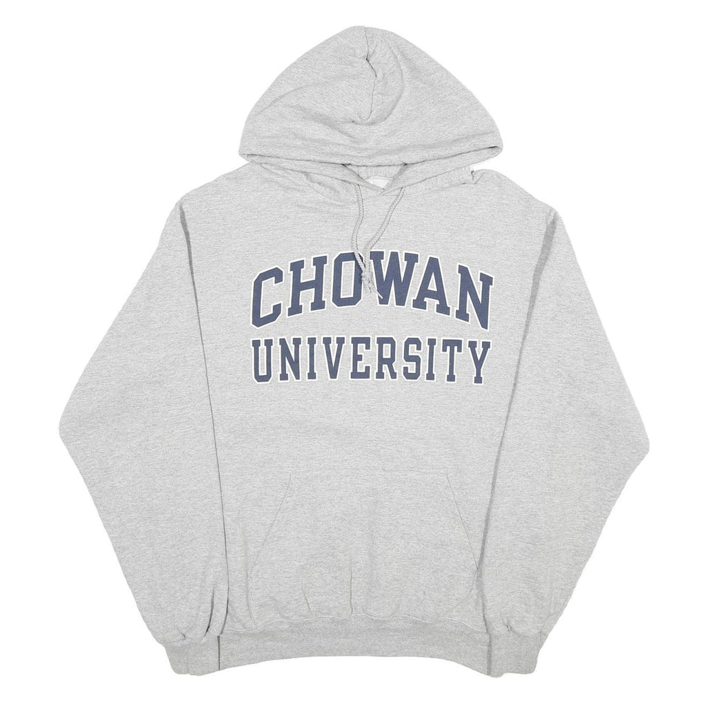CHAMPION Mens Grey Hoodie L Chowan University Graphic Cotton Blend Pullover