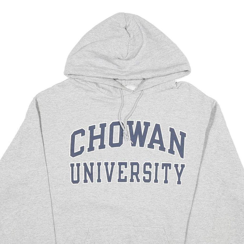 CHAMPION Mens Grey Hoodie L Chowan University Graphic Cotton Blend Pullover