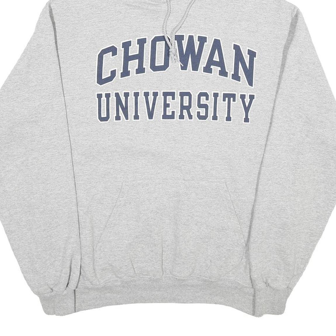 CHAMPION Mens Grey Hoodie L Chowan University Graphic Cotton Blend Pullover