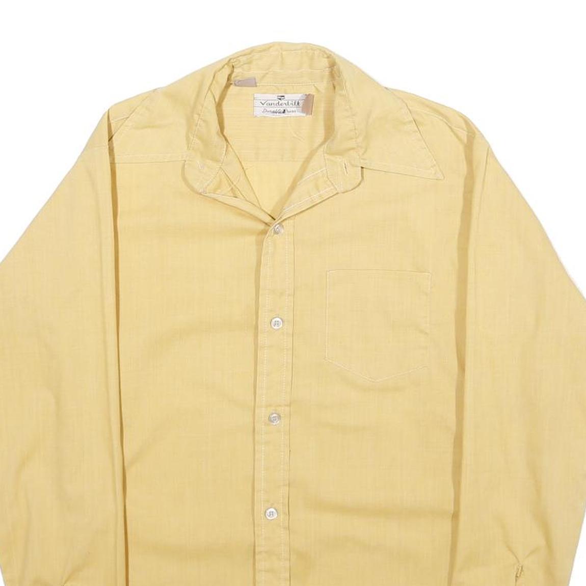 VANDERBILT Mens Yellow Casual Shirt XXS Lightweight Polyester Blend