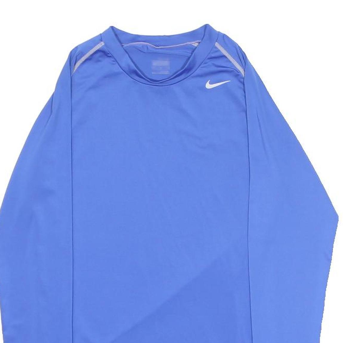 NIKE Mens Blue Athletic Long Sleeve Crew Neck Sports T-Shirt L Extra Tall Fit