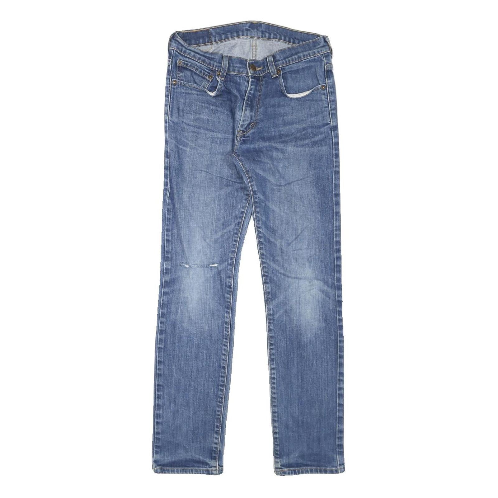 LEVI'S Womens Blue Denim Regular Straight Jeans W29 L29 Classic Comfortable Zip