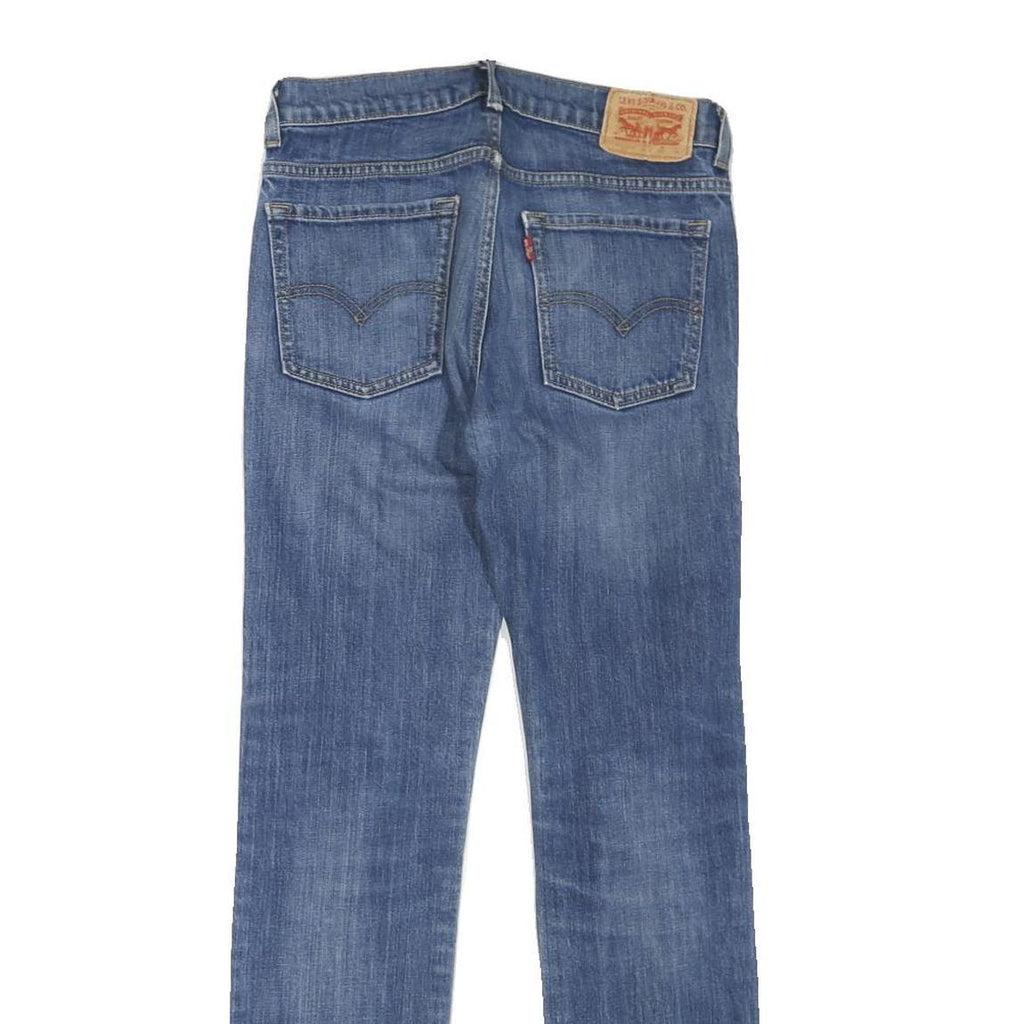 LEVI'S Womens Blue Denim Regular Straight Jeans W29 L29 Classic Comfortable Zip