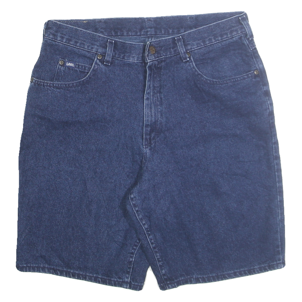 LEE Mens Denim Shorts Blue L W34 Classic Fit Cotton Blend Casual