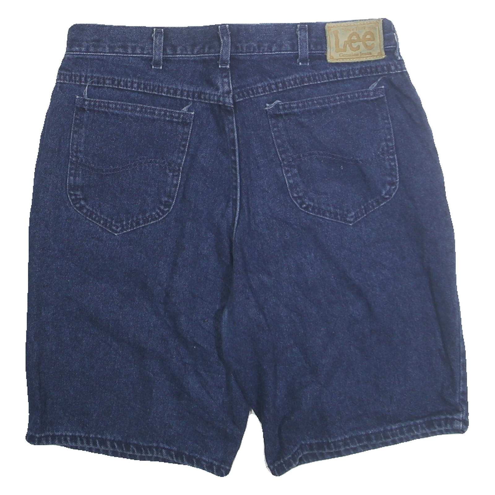 LEE Mens Denim Shorts Blue L W34 Classic Fit Cotton Blend Casual