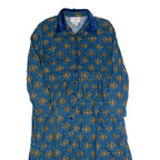 KARIN STEVENS Womens Tea Dress Blue 90s Crazy Pattern Long Sleeve Long M