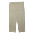DICKIES Mens Regular Fit Beige Polyester Blend Straight Leg Trousers W38 L29