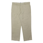 DICKIES Mens Regular Fit Beige Polyester Blend Straight Leg Trousers W38 L29