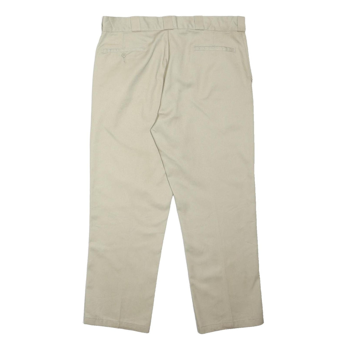 DICKIES Mens Regular Fit Beige Polyester Blend Straight Leg Trousers W38 L29