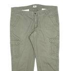 TOM RAMSEY Mens Cotton Blend Green Regular Cargo Trousers W42 L30 Casual Zip Fly