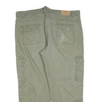 TOM RAMSEY Mens Cotton Blend Green Regular Cargo Trousers W42 L30 Casual Zip Fly