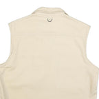SDS Mens Cream Cotton Waistcoat XL Woven Zip Pocket Utility Outdoor