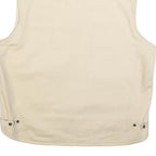 SDS Mens Cream Cotton Waistcoat XL Woven Zip Pocket Utility Outdoor