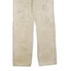 DICKIES Mens Regular Fit Beige Cotton Blend Trousers W32 L32 Workwear Zip