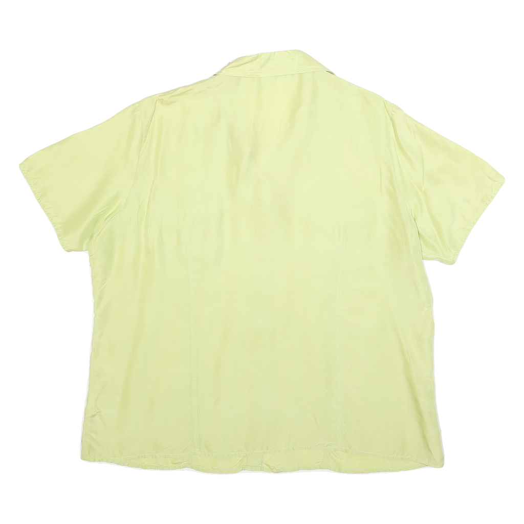 Womens Yellow Silk Shirt XL Lightweight Short Sleeve Classic Style