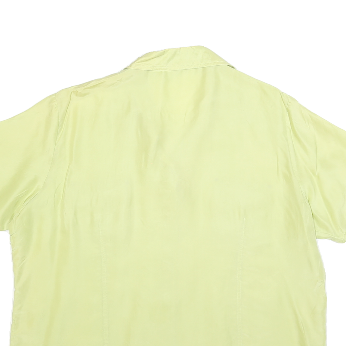Womens Yellow Silk Shirt XL Lightweight Short Sleeve Classic Style