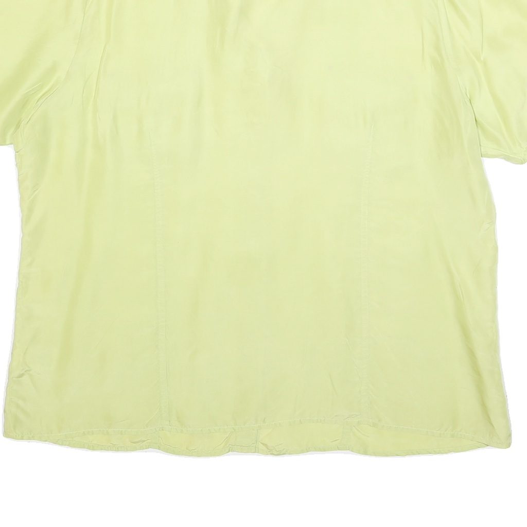 Womens Yellow Silk Shirt XL Lightweight Short Sleeve Classic Style