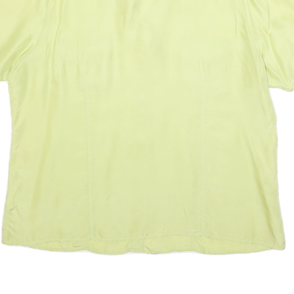 Womens Yellow Silk Shirt XL Lightweight Short Sleeve Classic Style
