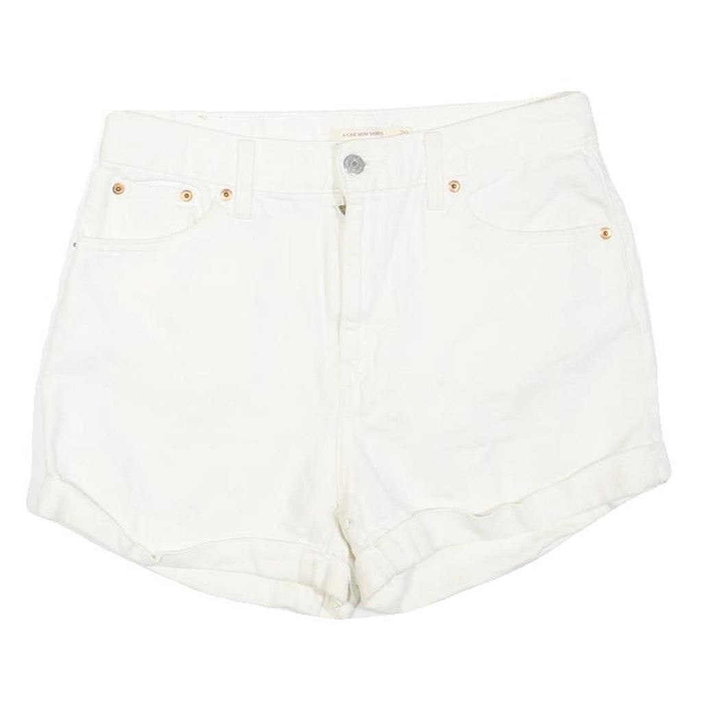 LEVI'S Womens Shorts White Casual M W32 Cotton Blend Classic Fit