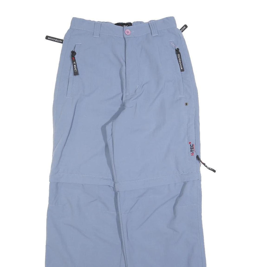 K-TEC Womens Polyester Blend Blue Relaxed Cargo Trousers W25 L28 Outdoor Zip