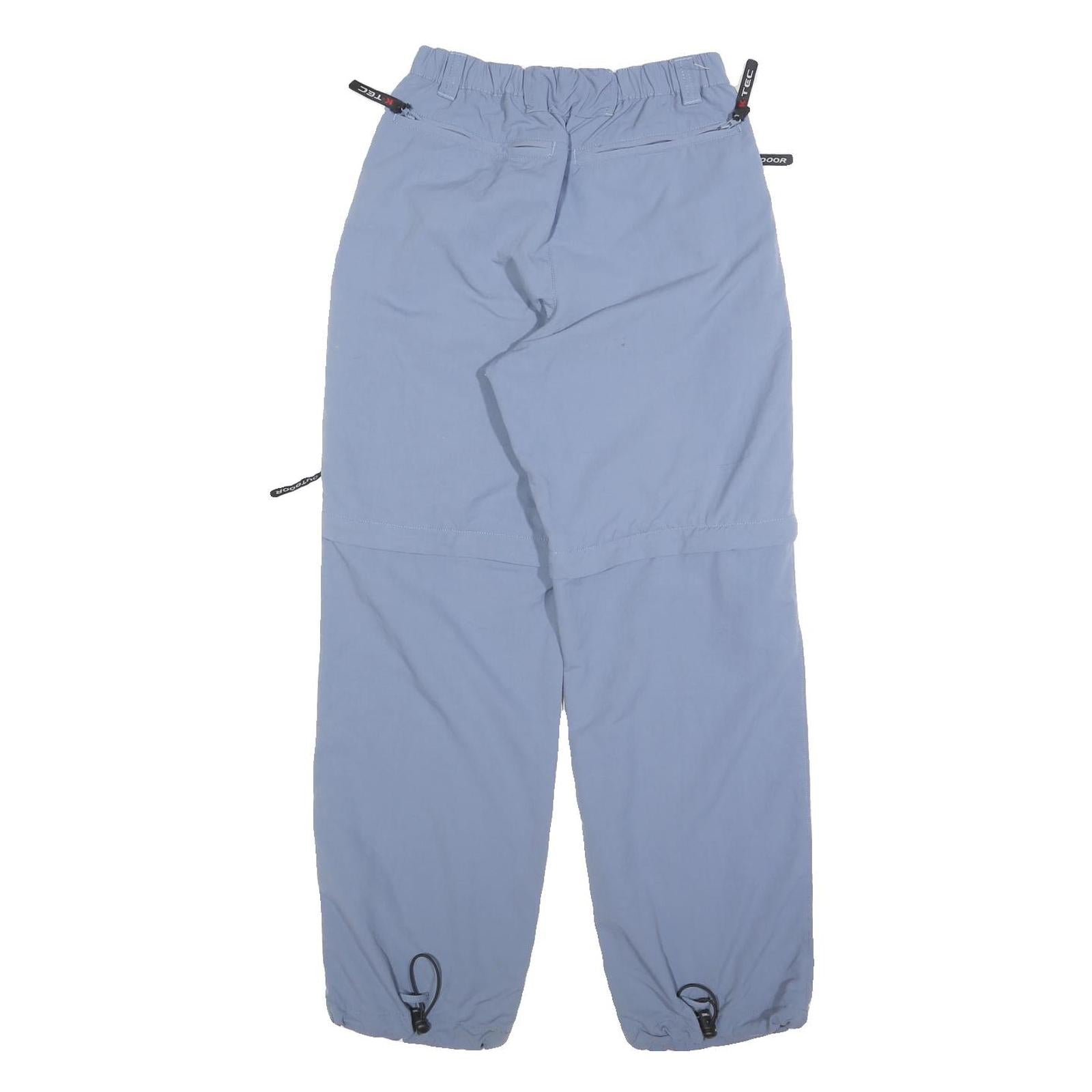 K-TEC Womens Polyester Blend Blue Relaxed Cargo Trousers W25 L28 Outdoor Zip