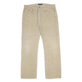 TOMMY HILFIGER Mens Regular Fit Beige Cotton Corduroy Trousers W36 L34 Casual