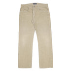 TOMMY HILFIGER Mens Regular Fit Beige Cotton Corduroy Trousers W36 L34 Casual